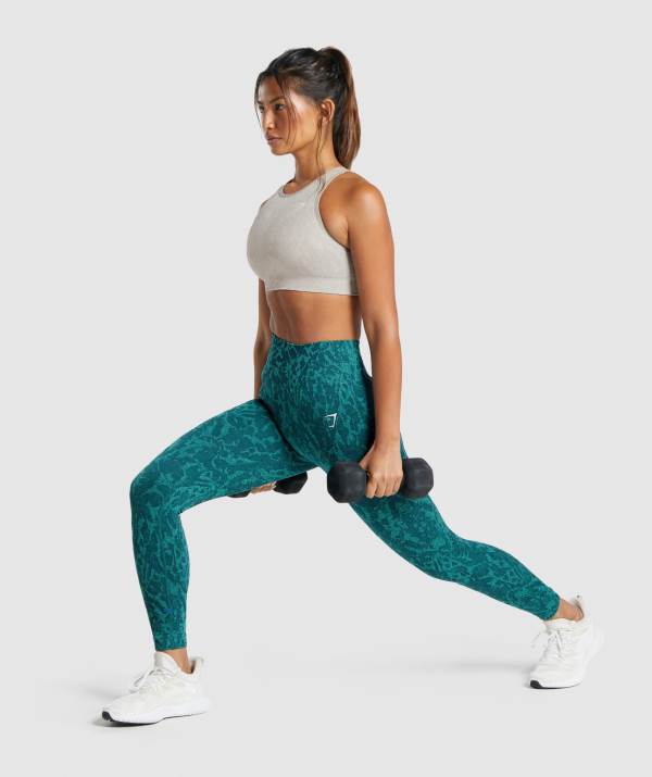 Damske Legíny Gymshark Adapt Animal Seamless Tyrkysové | AV0956832